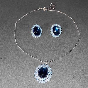 Blue Oval Jewelry Set